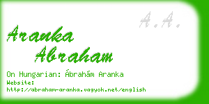 aranka abraham business card