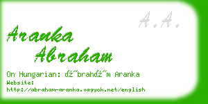 aranka abraham business card